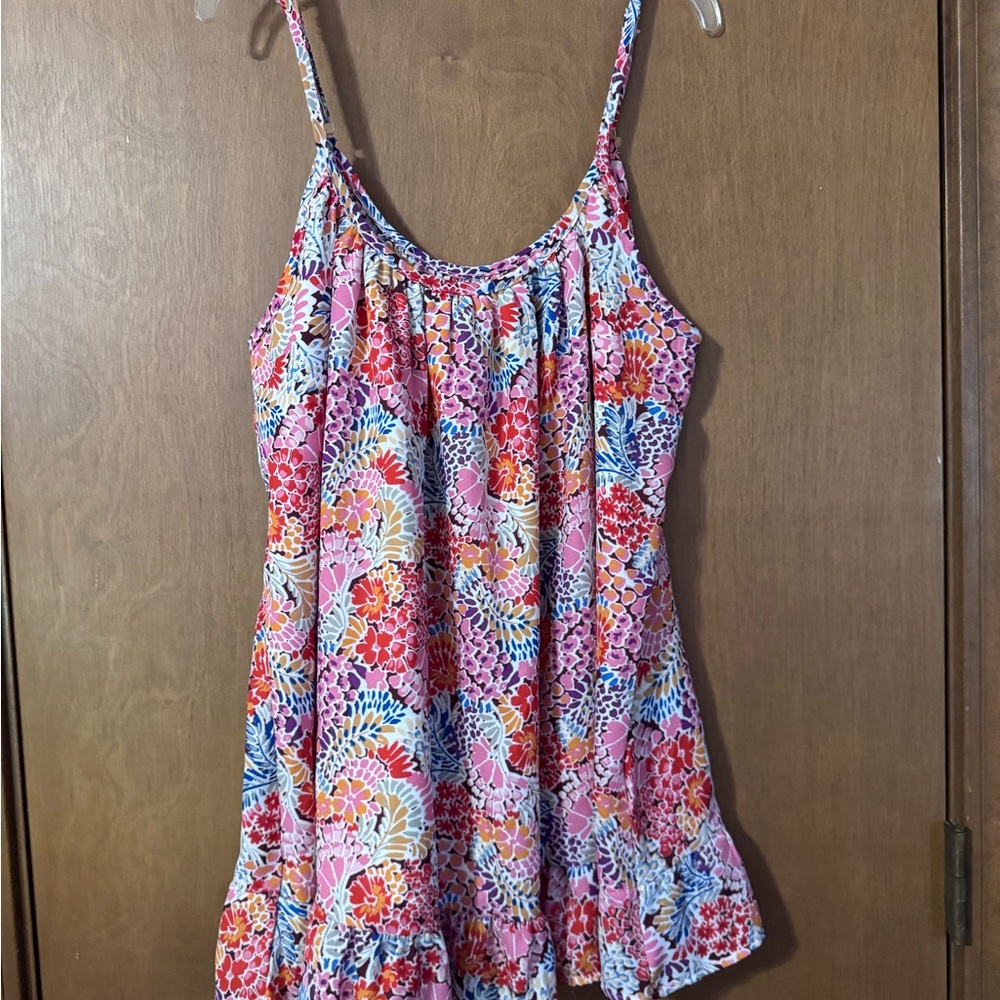 Floral Pink Sleeveless Top size L